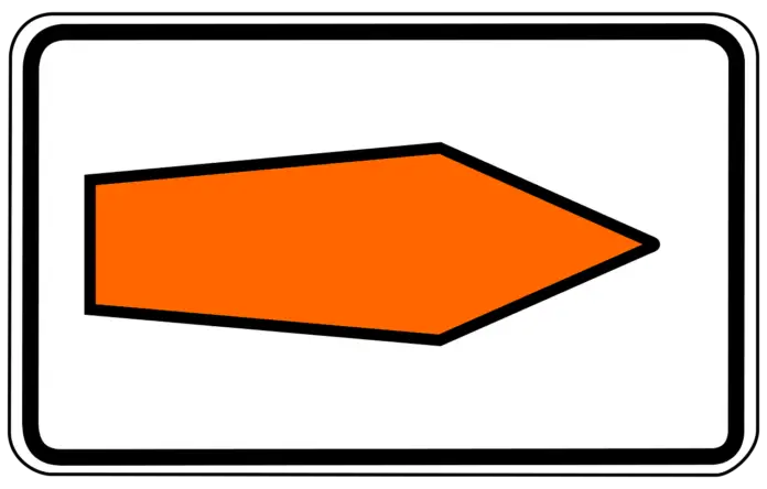 Verkehrszeichen orangener Pfeil Verkehrszeichen orangener Pfeil